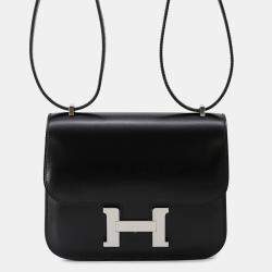 Hermes Constance Mini Black Box Calf Leather Crossbody Bag