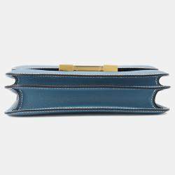 Hermes Constance Mini Blue Jean Epsom Leather Crossbody Bag