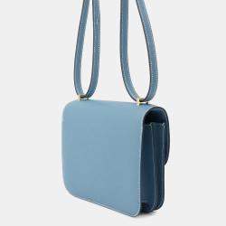 Hermes Constance Mini Blue Jean Epsom Leather Crossbody Bag