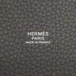 Hermes Picotin Lock 18 Gris Meyer Taurillon Clemence Leather Top Handle Bag