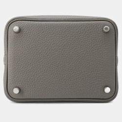 Hermes Picotin Lock 18 Gris Meyer Taurillon Clemence Leather Top Handle Bag