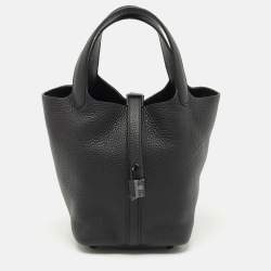 Hermès Noir Togo Leather Picotin Lock 18 Bag