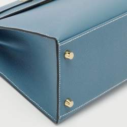 Hermès New Bleu Jean Epsom Leather Gold Finish Kelly Sellier 28 Bag