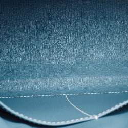 Hermès New Bleu Jean Epsom Leather Gold Finish Kelly Sellier 28 Bag