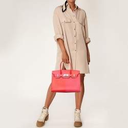 Pre Owned حقيبة هيرمس بيركين سيلير جلد إبسوم بلاتين مطلي قلب أحمر/زهرة متطرفة/أزرق زنجبار 30