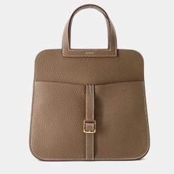 Hermes Halzan Etoupe Taurillon Clemence Size 25