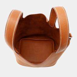 Hermes Picotin Lock Fauve Barenia Leather Fauve Size Pm
