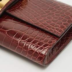 Hermès Bourgogne Alligator Medor Clutch