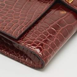 Hermès Bourgogne Alligator Medor Clutch