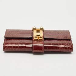 Hermès Bourgogne Alligator Medor Clutch