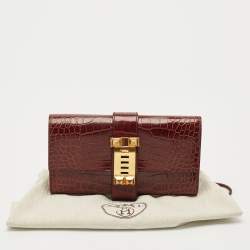 Hermès Bourgogne Alligator Medor Clutch
