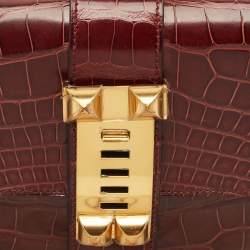 Hermès Bourgogne Alligator Medor Clutch