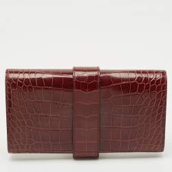 Hermès Bourgogne Alligator Medor Clutch