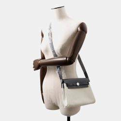 Hermes Herbag Zip  Mini Ardoise/Ecru Toile H Vache Hunter Leather Bag
