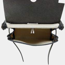 Hermes Herbag Zip  Mini Ardoise/Ecru Toile H Vache Hunter Leather Bag