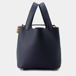 Hermes Picotin Lock Blue Nuit Taurillon Clemence Size Pm