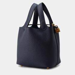 Hermes Picotin Lock Blue Nuit Taurillon Clemence Size Pm
