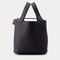 Hermes Picotin Lock Blue Nuit Taurillon Clemence Size Pm