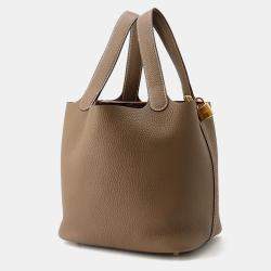 Hermes Picotin Padlock  Etoupe Taurillon Clemence Bag