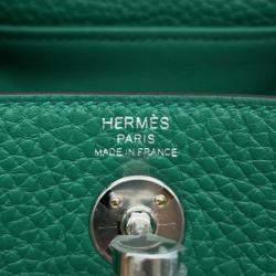 Hermes Lindy Mini Vert Vertigo Taurillon Clemence Bag