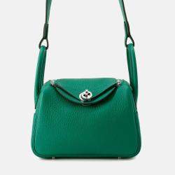 Hermes Lindy Mini Vert Vertigo Taurillon Clemence Bag