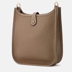 Hermès Evelyne Amazon Long Etoupe/Blue Indigo Taurillon Clemence TPM Hand Bag