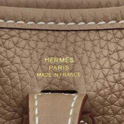 Hermès Evelyne Amazon Long Etoupe/Blue Indigo Taurillon Clemence TPM Hand Bag