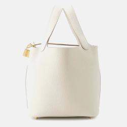 Hermes Picotin Lock 18 Beton Taurillon Clémence Leather Handbag