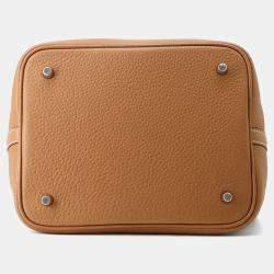 Pre Owned Hermes Picotin Lock 22 Gold Taurillon Clemence Tote Bag