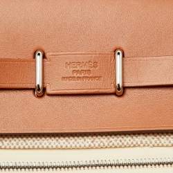 Pre Owned Hermès Ecru/Natural Toile Canvas and Vache Leather Herbag Zip 20 Bag