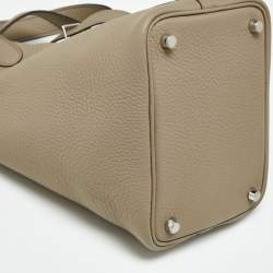 Pre Owned Hermès Beige Marfa Taurillon Clemence Leather Picotin Lock 18 Bag