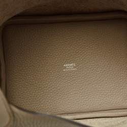 Pre Owned Hermès Beige Marfa Taurillon Clemence Leather Picotin Lock 18 Bag