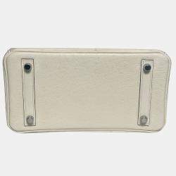 Pre Owned Hermes Birkin 25 Ostrich Nata in PHW