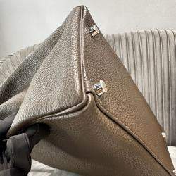 Pre Owned Hermes Kelly 35 Ebony Brown Togo Leather Tote Bag