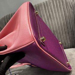 Pre Owned Hermes Birkin 30 Anemone Purple and Rose Sakura Epsom Leather Handbag