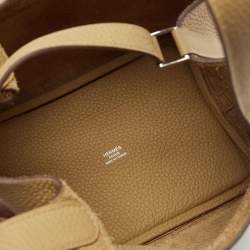Pre Owned Hermès Biscuit Taurillon Clemence Leather Picotin Lock 18 Bag
