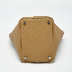 Pre Owned Hermès Biscuit Taurillon Clemence Leather Picotin Lock 18 Bag