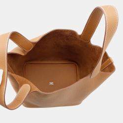 Pre Owned Hermes Picotin Lock 22 Gold Taurillon Clemence Bucket Bag