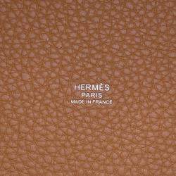 Pre Owned Hermes Picotin Lock 22 Gold Taurillon Clemence Bucket Bag