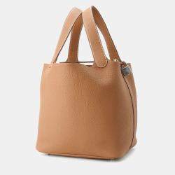 Pre Owned Hermes Picotin Lock 22 Gold Taurillon Clemence Bucket Bag