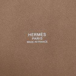 Pre Owned Hermes Picotin Lock Cargo 18 Ecru/Etoupe Towar Goeran Swift Leather Bucket Bag