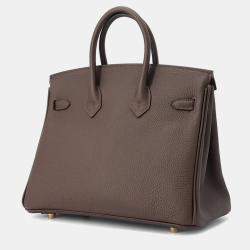 Pre Owned Hermes Birkin 25 Ecorce Togo Leather Tote Bag