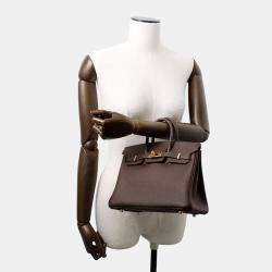 Pre Owned Hermes Birkin 25 Ecorce Togo Leather Tote Bag