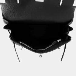 Pre Owned Hermes Kelly Maxi 42 Black Togo Leather Handbag