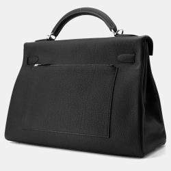 Pre Owned Hermes Kelly Maxi 42 Black Togo Leather Handbag