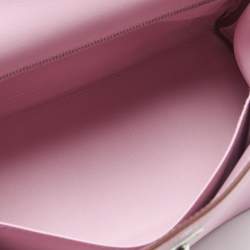 Pre Owned Hermes Muave Sylvestre Swift Leather Silver Finish Kelly Retourne 25 Bag