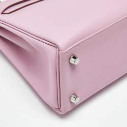 Pre Owned Hermes Muave Sylvestre Swift Leather Silver Finish Kelly Retourne 25 Bag