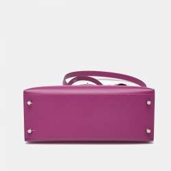 Pre Owned Hermès Rose Pourpre Epsom Leather Silver Finish Kelly Sellier 28 Bag