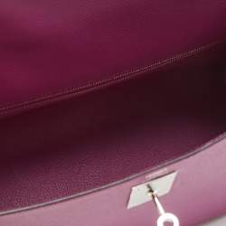 Pre Owned Hermès Rose Pourpre Epsom Leather Silver Finish Kelly Sellier 28 Bag