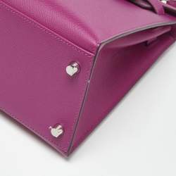 Pre Owned Hermès Rose Pourpre Epsom Leather Silver Finish Kelly Sellier 28 Bag